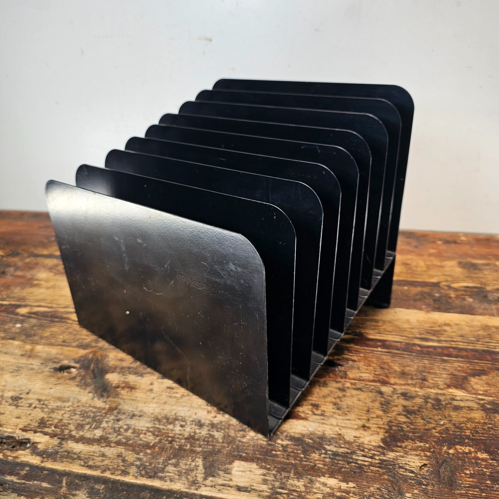 Vintage Steelmaster LIT-NING Inclined 8 Compartment Desktop File Organizer