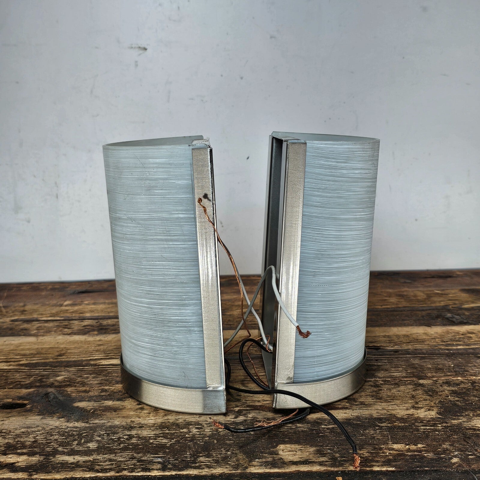Set of 2 Brushed Nickel Vanity Light Wall Sconce With Textured Glass