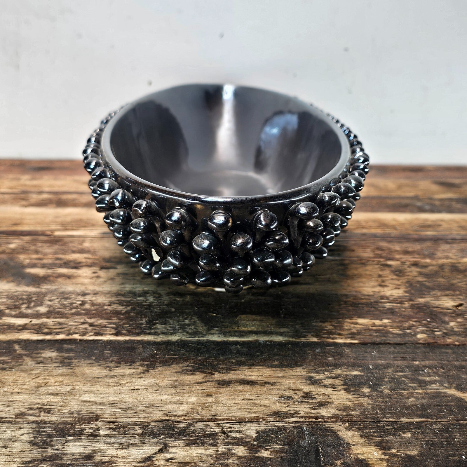 Modern Design Oval Spiked Ceramic Bowl 8.25"W x 23"L x 3.75"H
