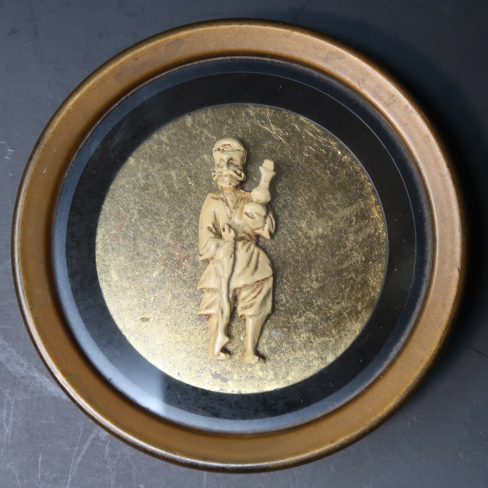 Lot of 4 Vintage Coasters Chinese Immortal (神仙) Figure In each Coaster