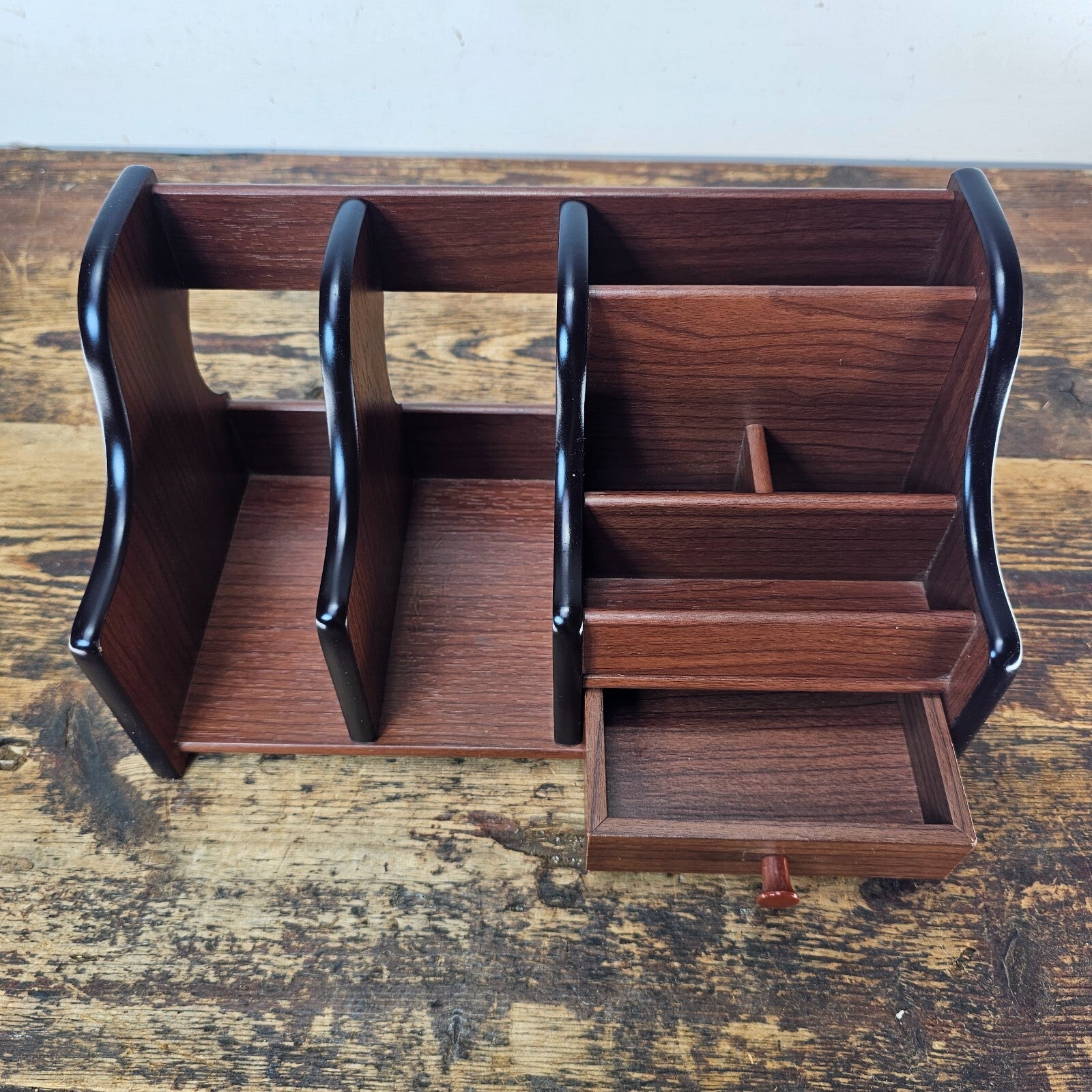 Compact Desktop Organizer CD Rack / Pen Holder 11"L x 5.5"D x 6.25"H
