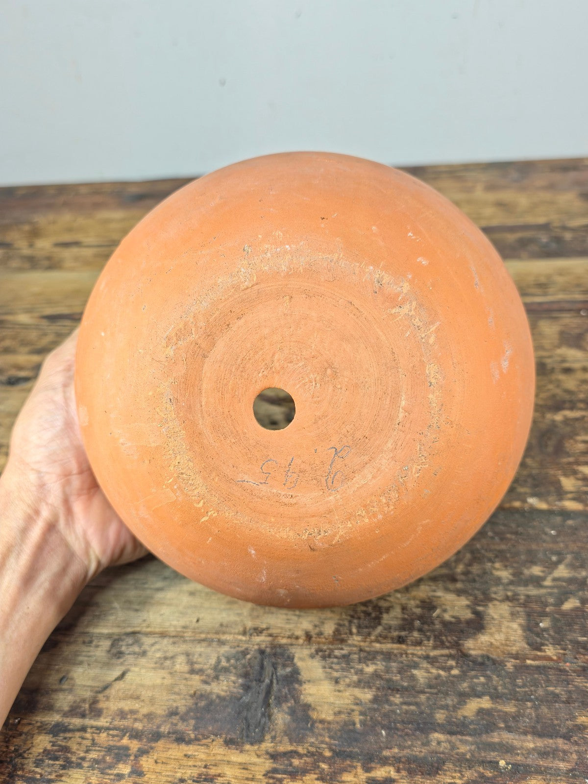 Vintage Terracotta Hanging Planter Pot – 1970s–1990s – 8" Diameter