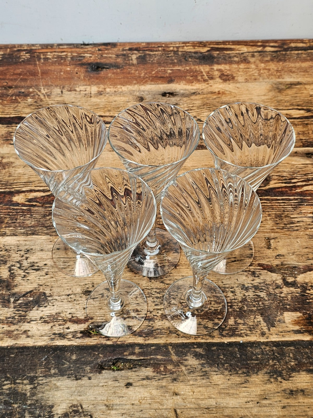 Set of 5 Orrefors "Helena" Crystal Wine Glasses