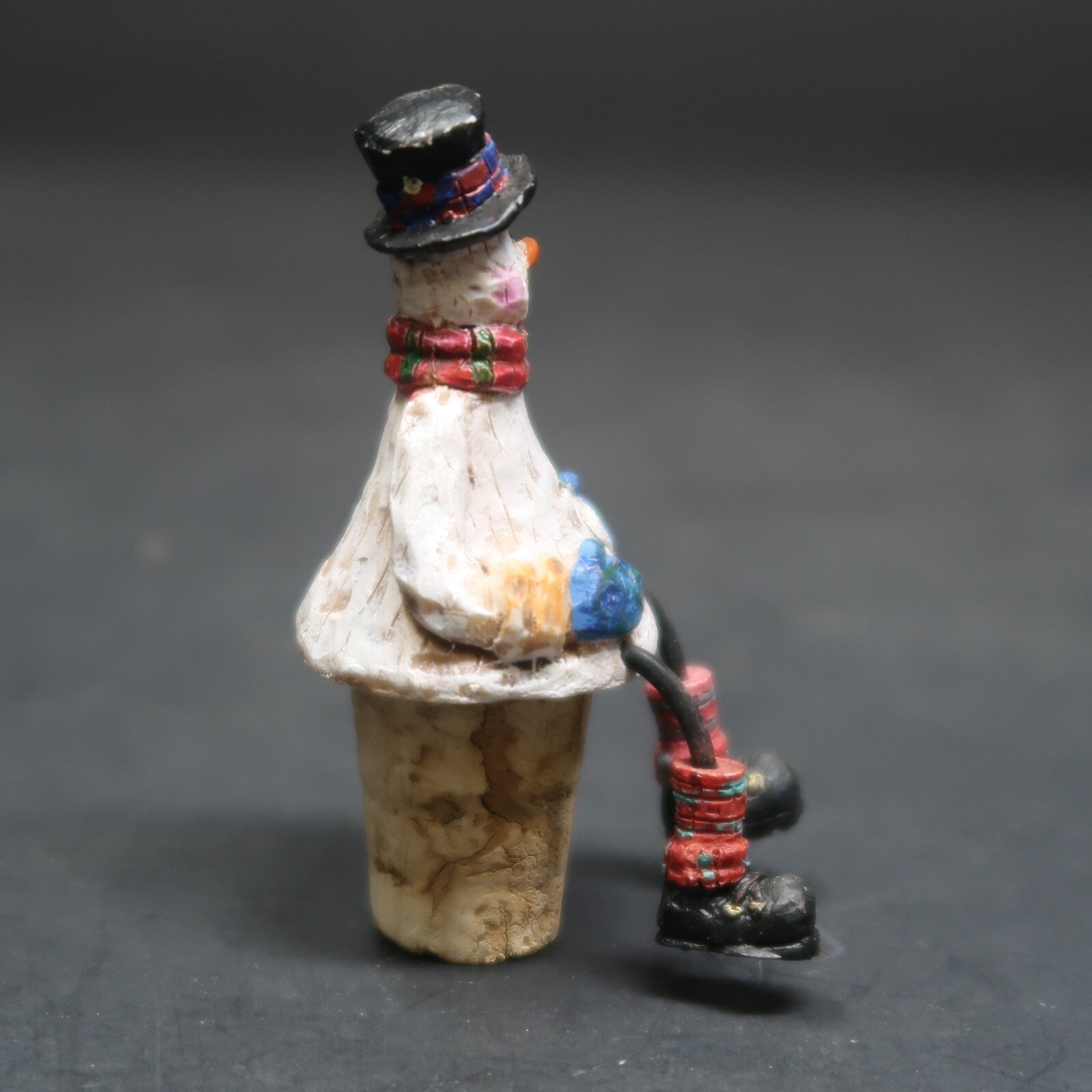 Snowman Dangling Legs Wine Stopper Cork 3"