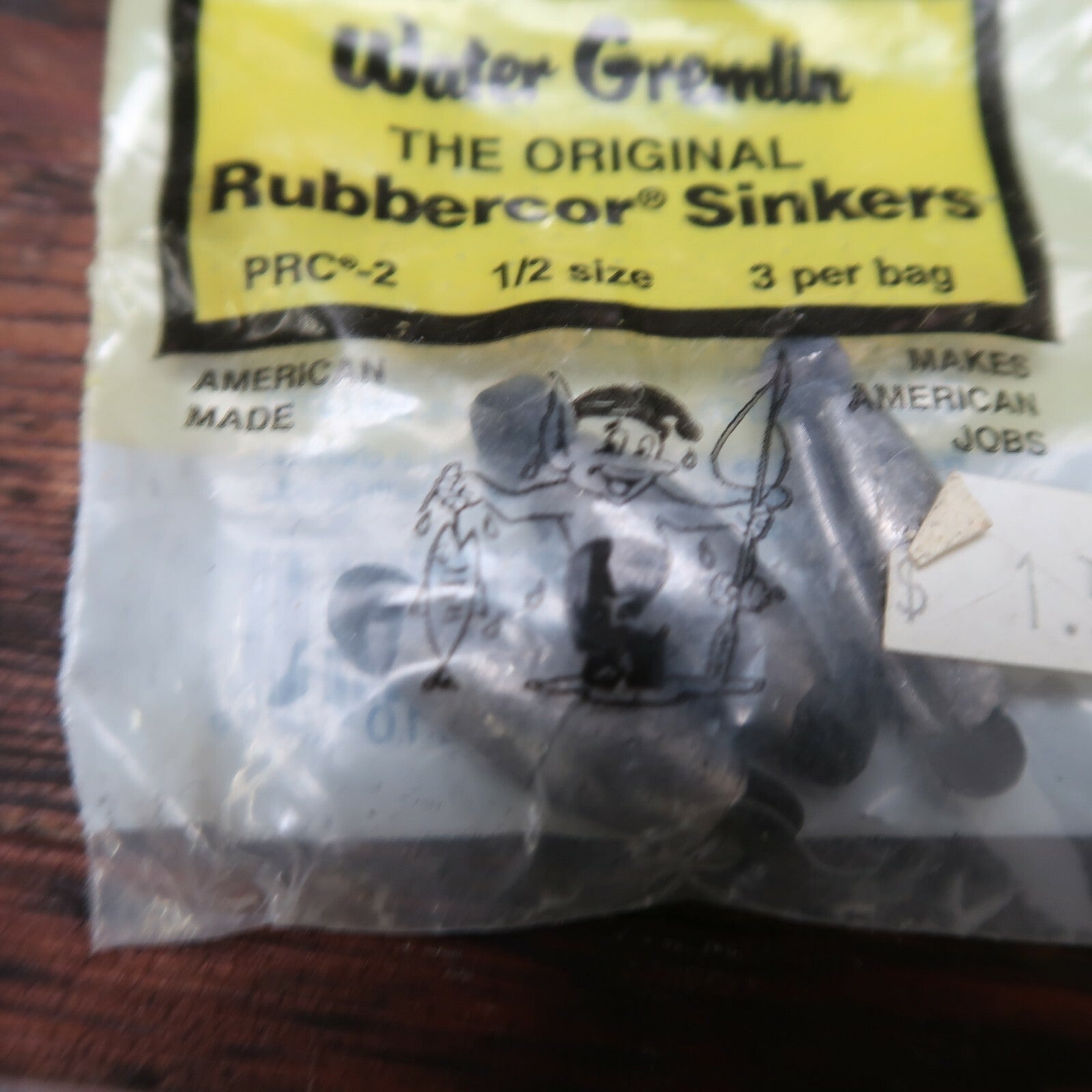Set of 4 bags Gremlin Rubbercor Sinkers x 2, Mustad Hooks x 2