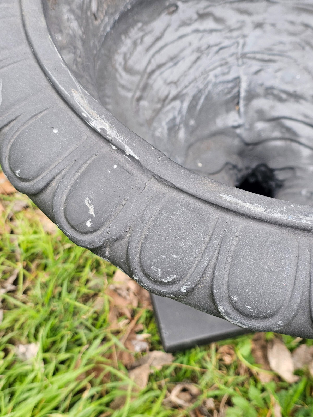 Fiber Clay Suffolk Urn Black Planter 22" Dia x 19" H