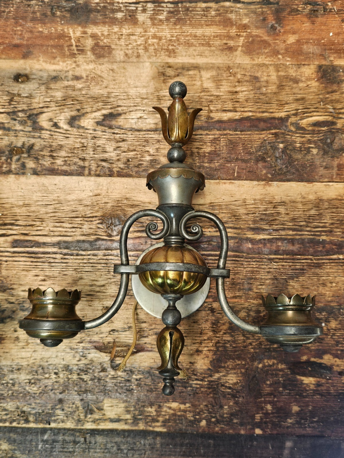 Antique Victorian Style Double-Arm Wall Sconce (Pair)