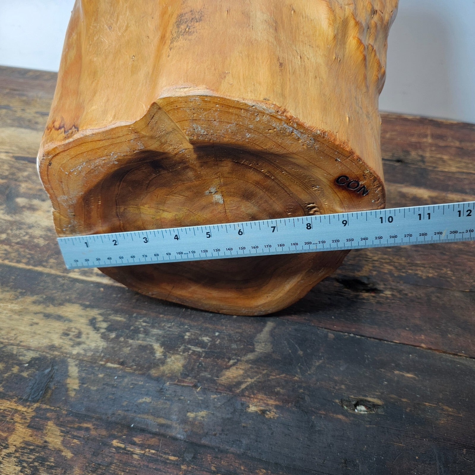 Large Wood Burl Root Hand Carved Bowl Basket with Handle 13.5" x 13.5" x 19.5"H