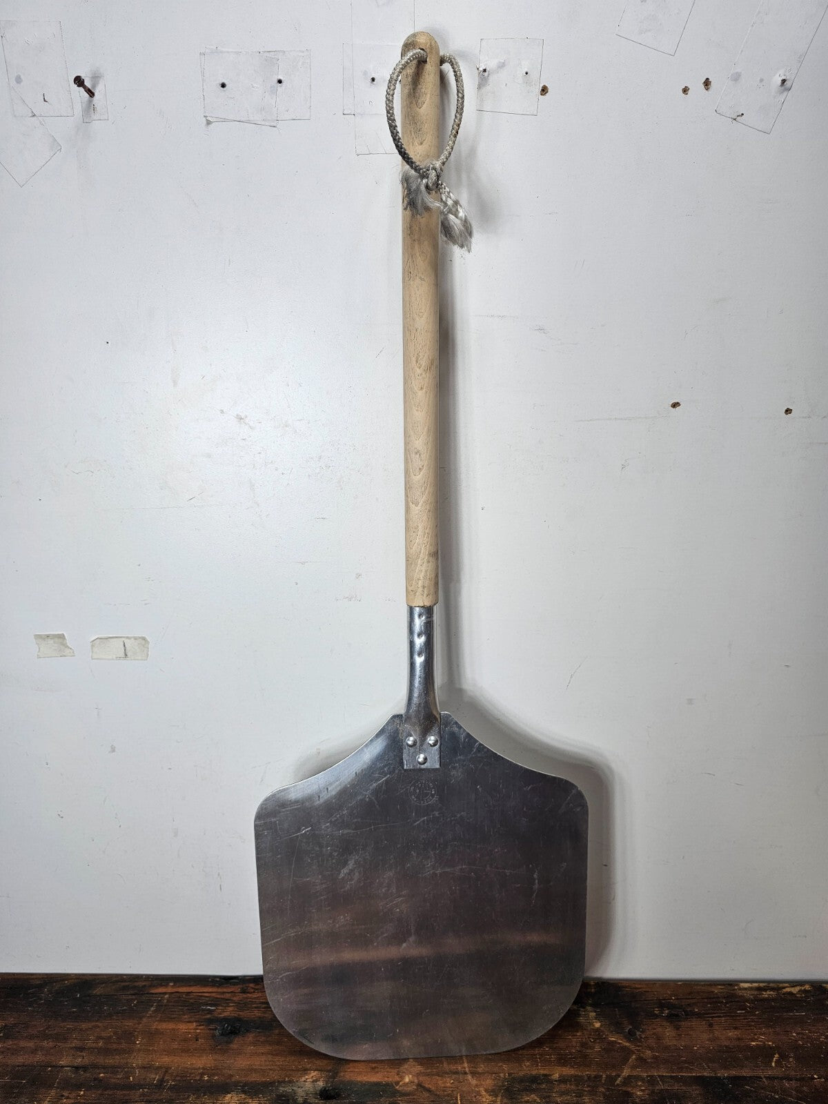 Aluminum Pizza Peel With Long Wood Handle - 12" x 12" Blade 35" L