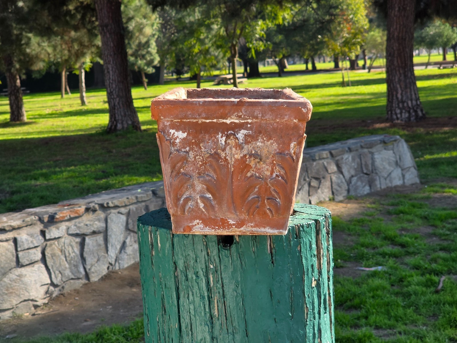 Vintage Italian Terracotta Planter – Weathered & Rustic – Marked 50 SILMA ITALY