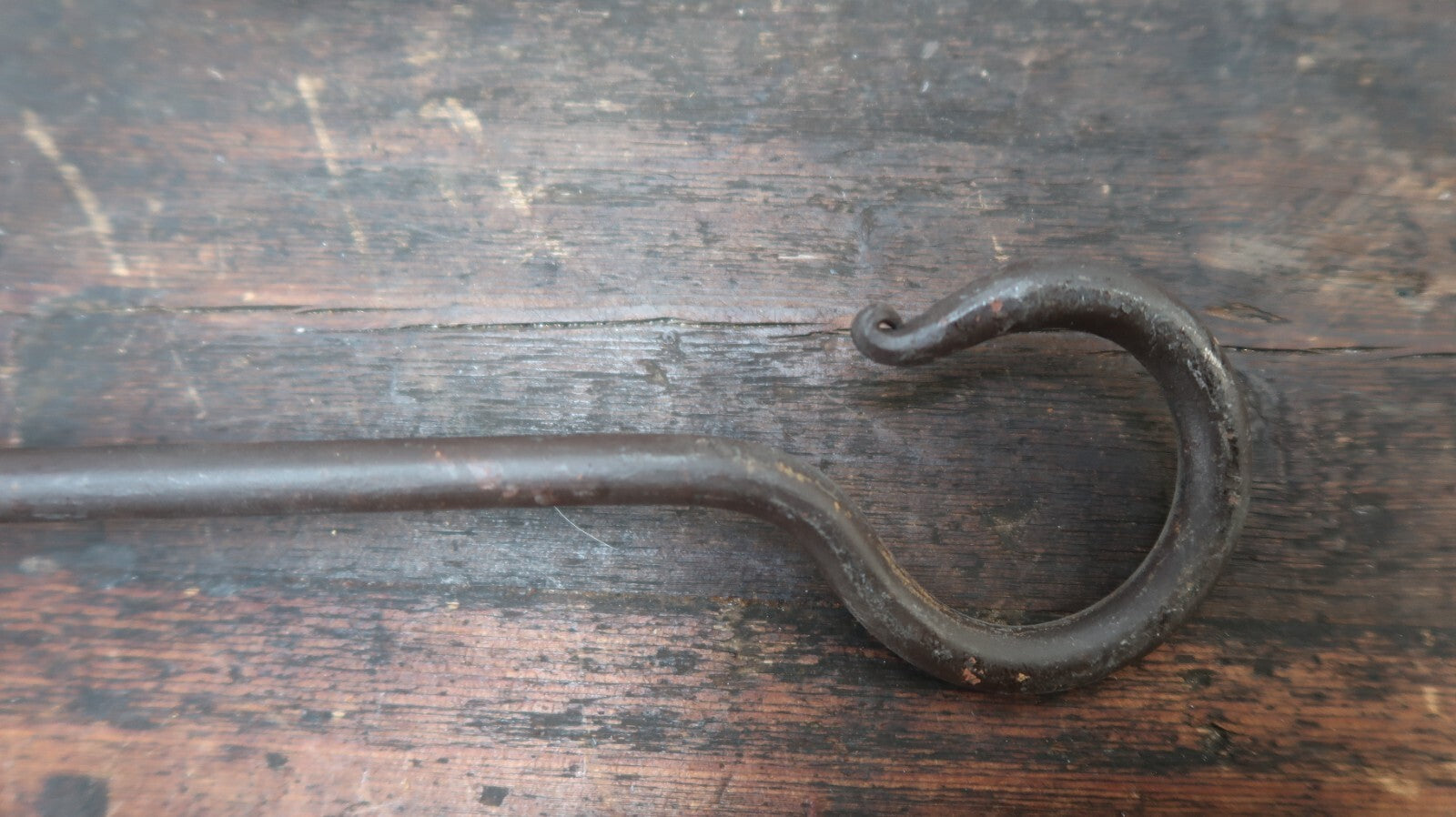 Hand Forged 14" L Wrought Iron Hook Blacksmith Antique