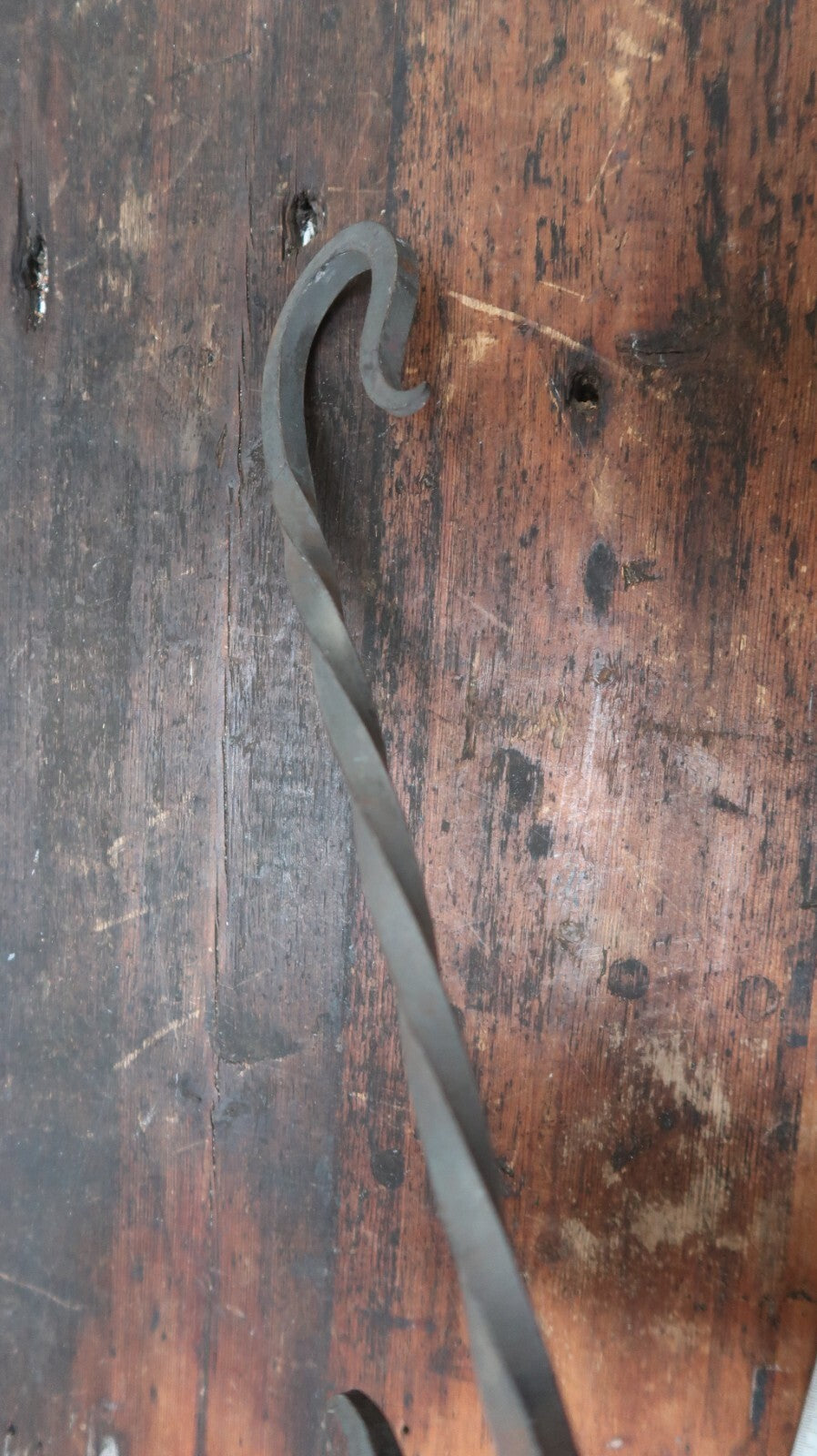 Hand Forged 13.85" Iron S Hook Blacksmith Vintage