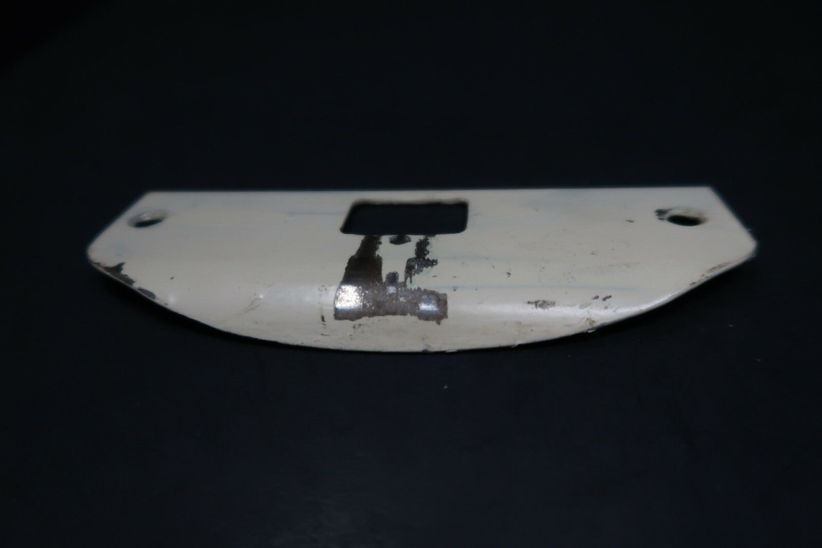Vintage Strike Plate Shabby Chic White Painted (B)