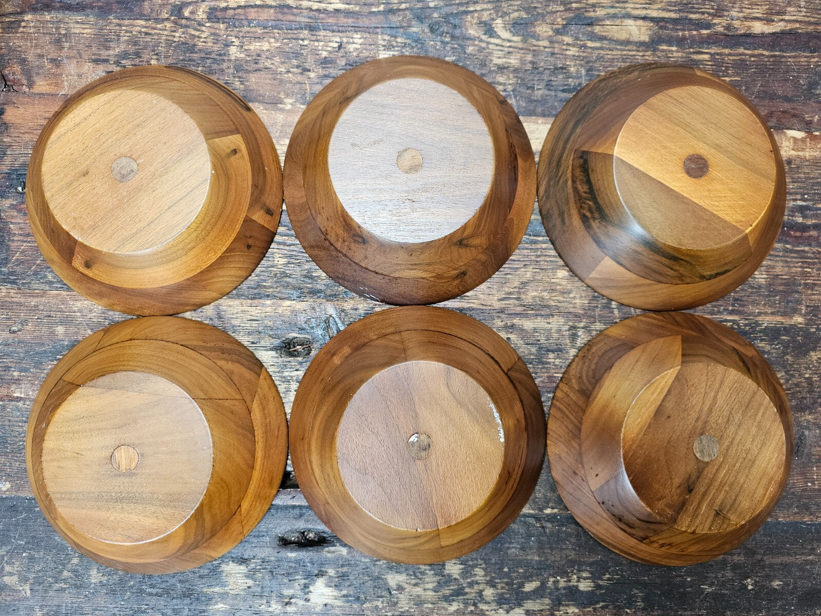 MCM Style Teak Salad Bowl Set 9 Pieces