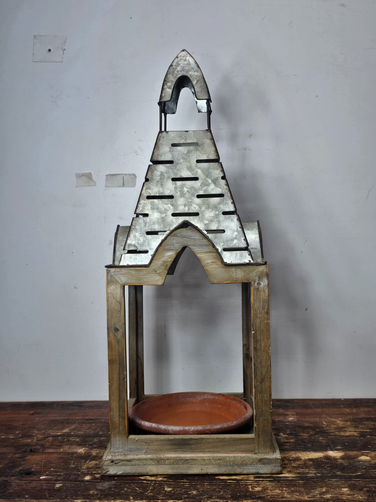 Decorative Candle Holder / Bird Feeder 8.5" x 8.5" x 21.5" H