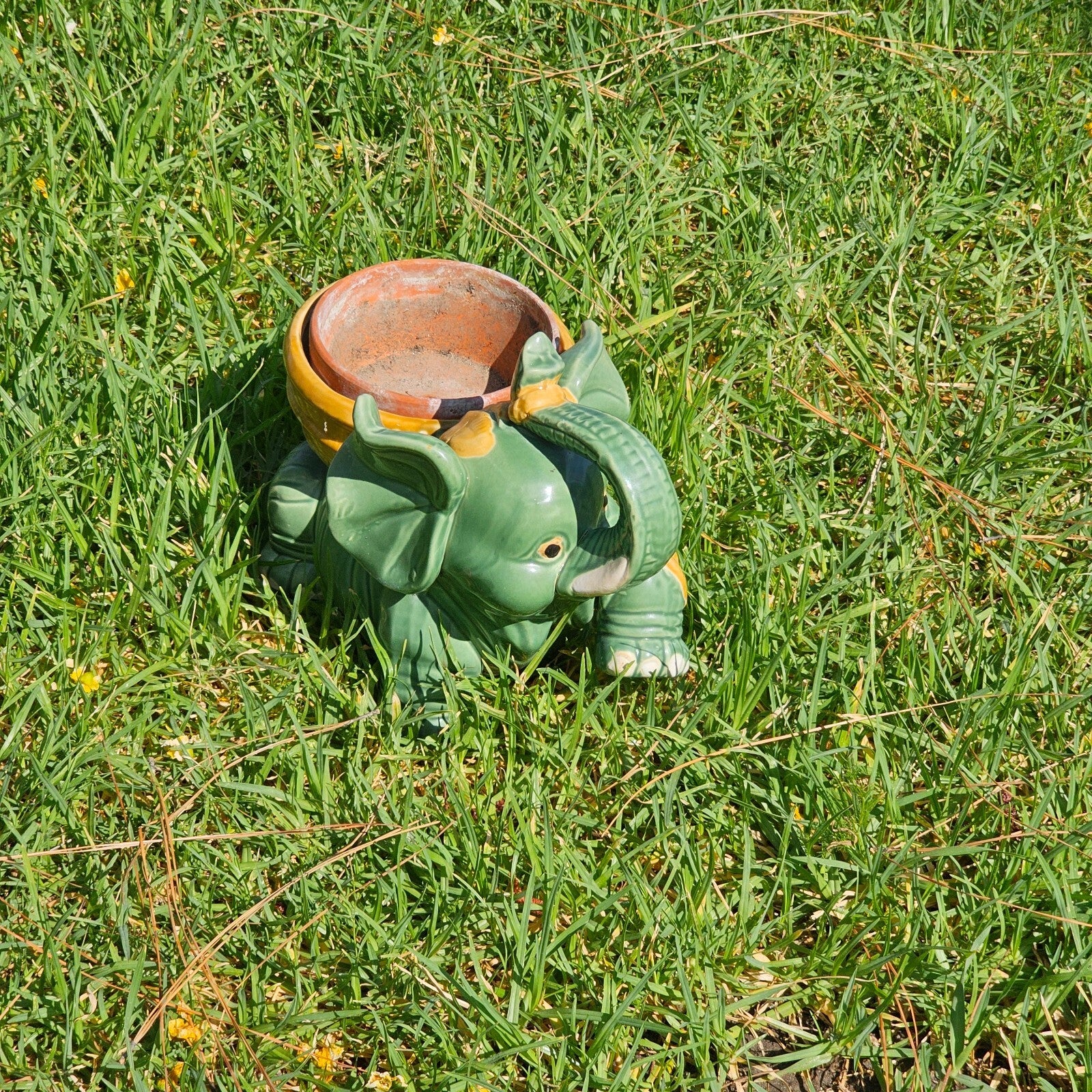 Vintage Elephant Planter 11" x 7" x 8.5" H