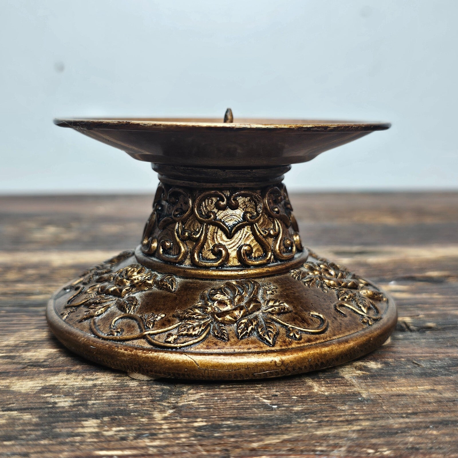 Ornate Asian Style Resin Candle Holder