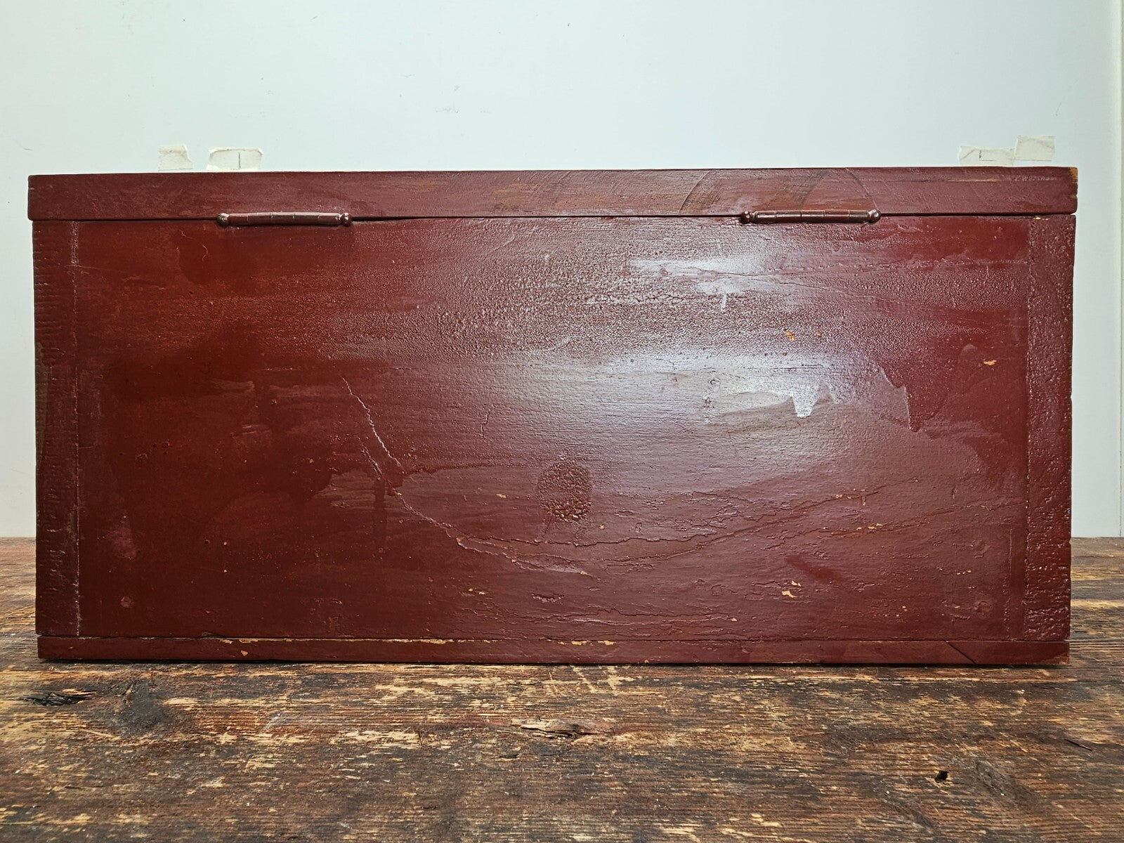 Antique Chinese Red & Gilt Carved Wood Chest Box