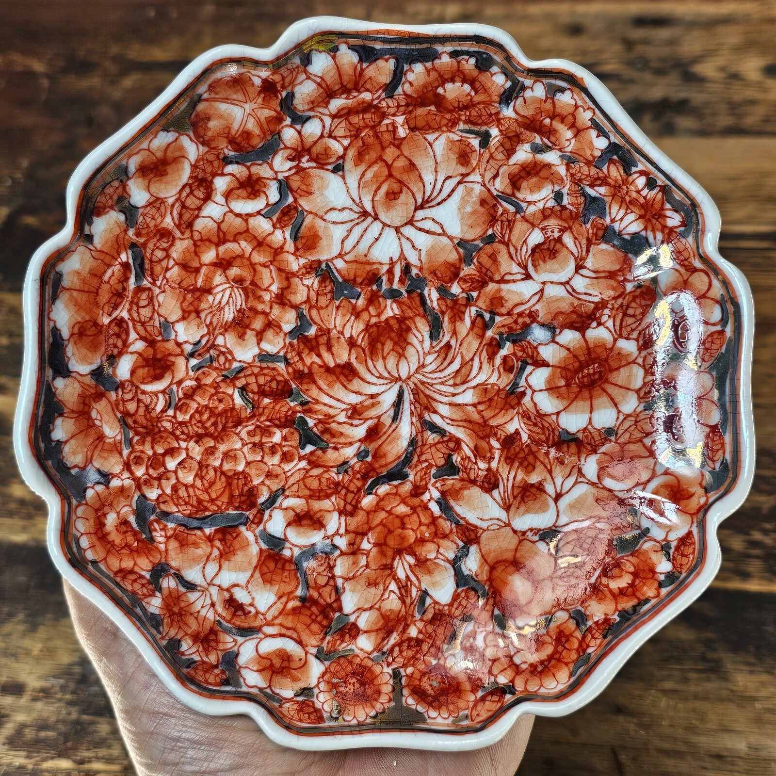 Vintage "Millefleur" Plate | Hand-Painted in Hong Kong on Japanese Earthenware