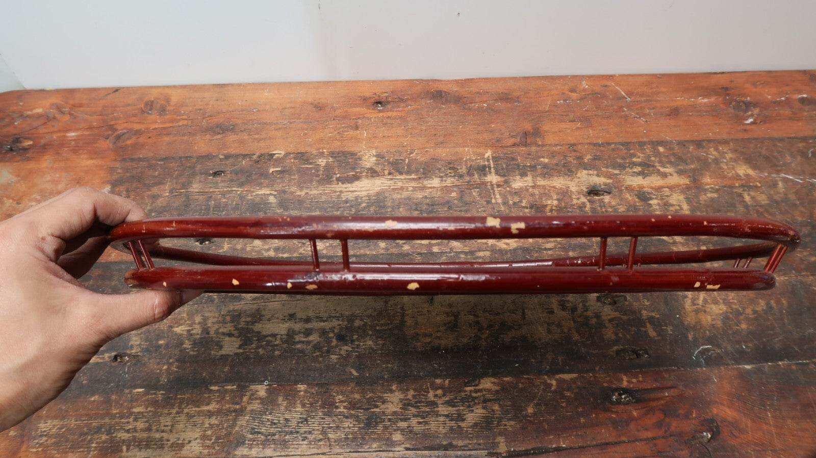 Vintage Lacquered Rattan Bamboo Tray 19" x 13"