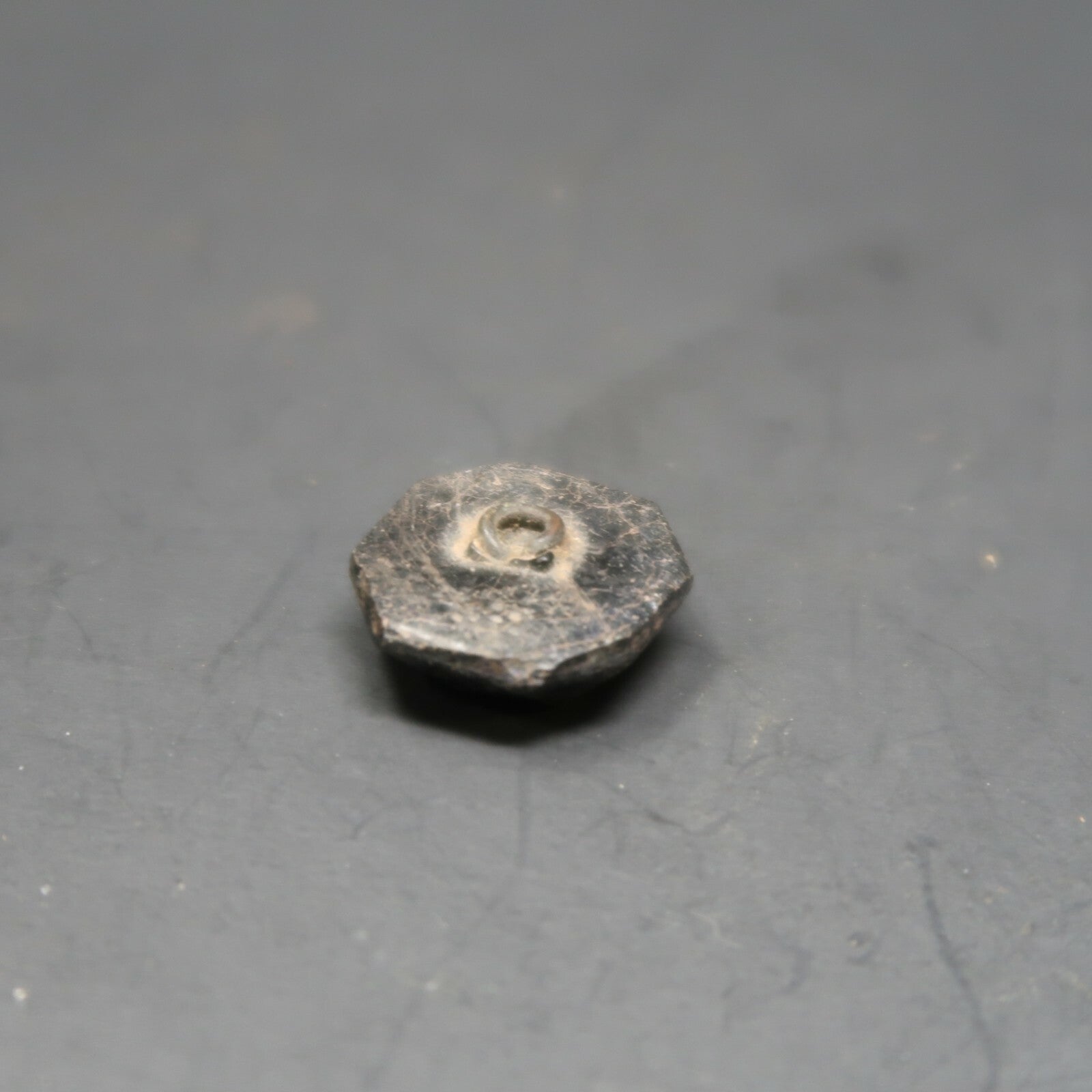 Antique Black Octagon Button
