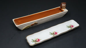 Set of 2 Olive Pickle Dish "Hammersley Grandmother's Rose" & "Grasslands Road"