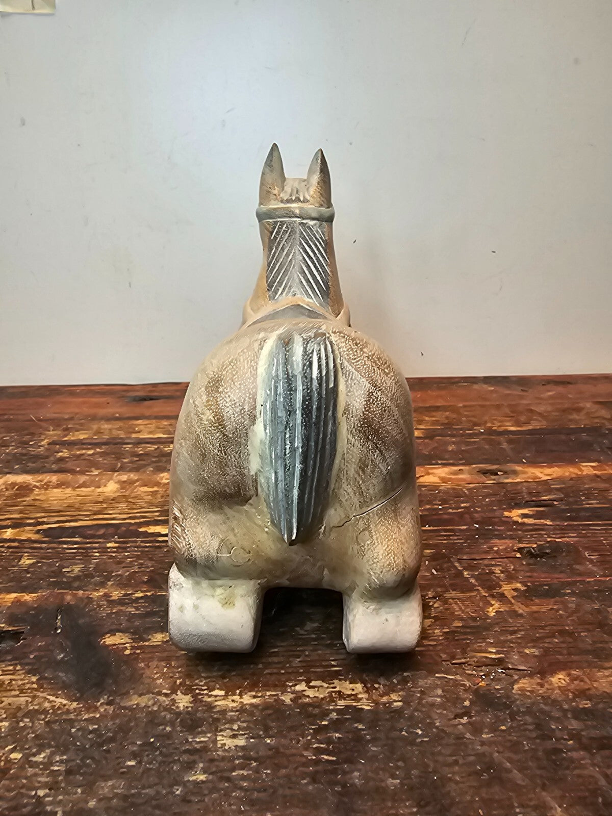 Vintage Asian Hand Carved and Painted Rocking Horse 13"L x 4"W x 9"H