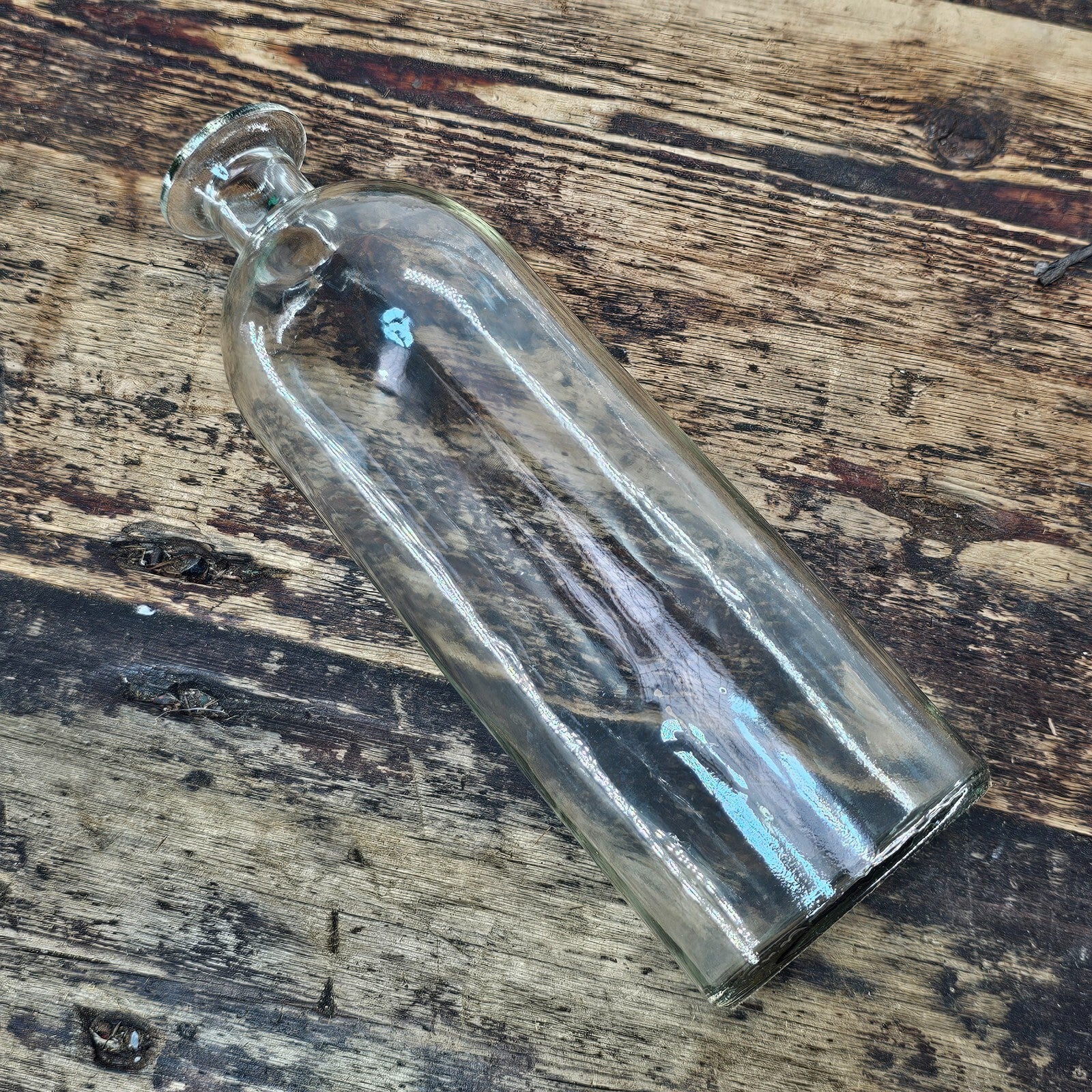 Apothecary Style Bottle Jar / Bud Vase 3.5"Diam x 10.5"H