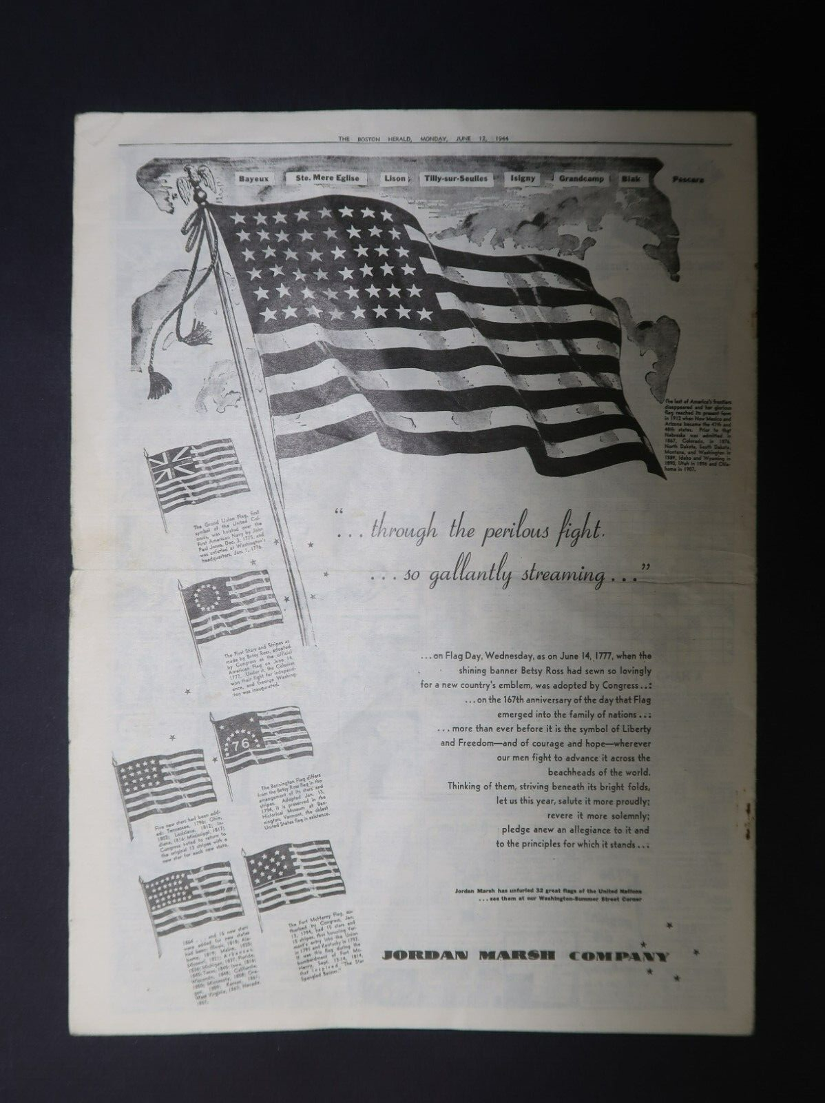 The Boston Herald Late City Edition 1944 June 12 Allies Push Deep Into France