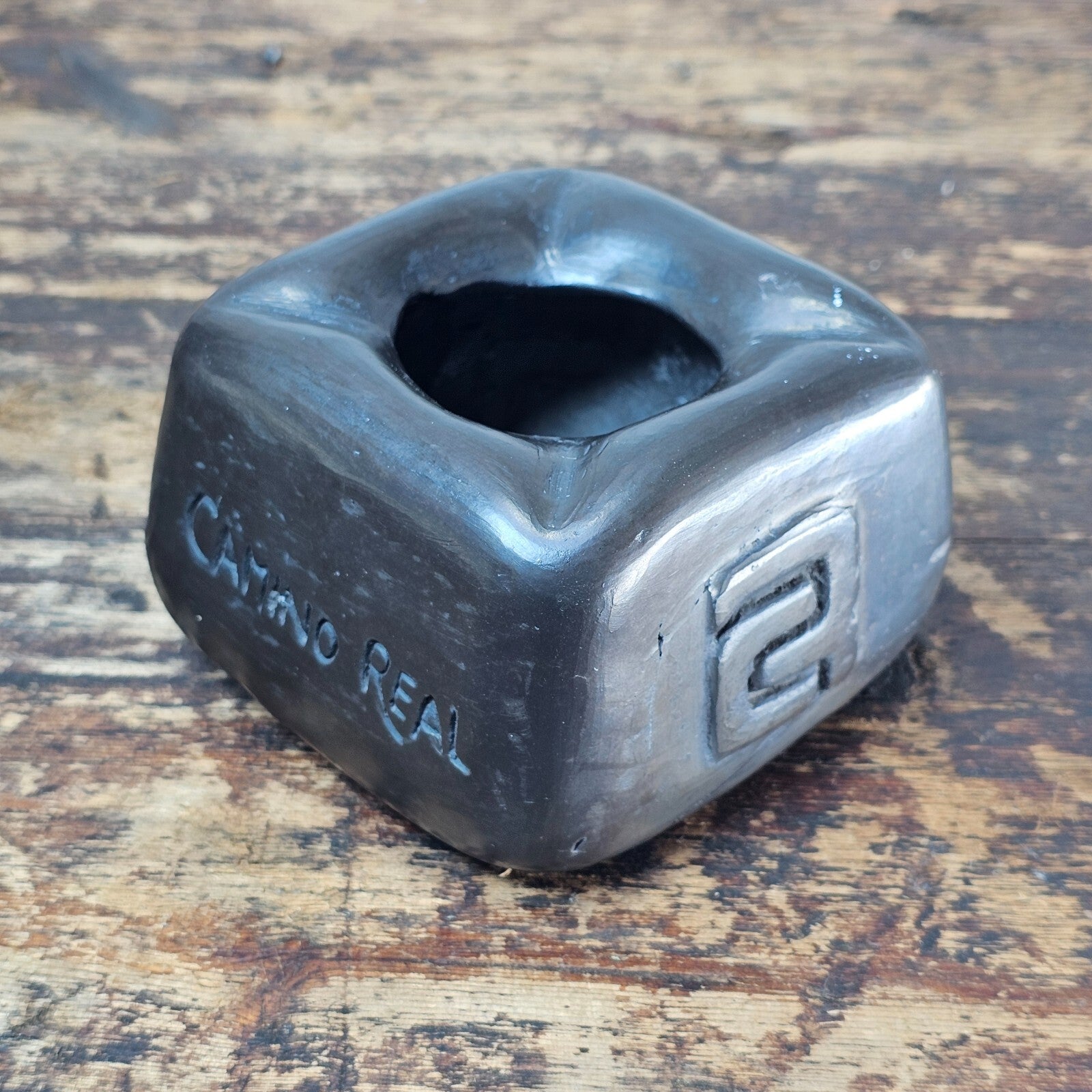 Vintage Oaxaca Black Clay Ashtray Hotel Camino Real In Puerto Vallarta