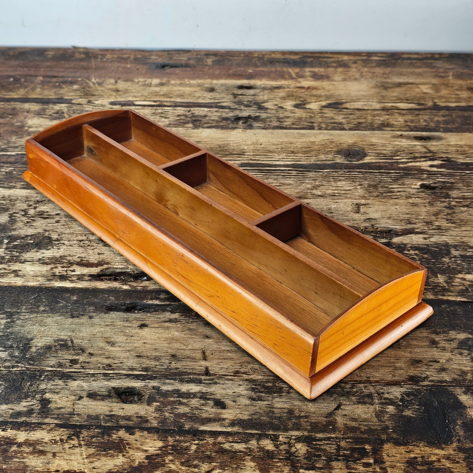 Wooden Desk Organizer  14.75"L × 5.25"W × 2"H (9 oz.)