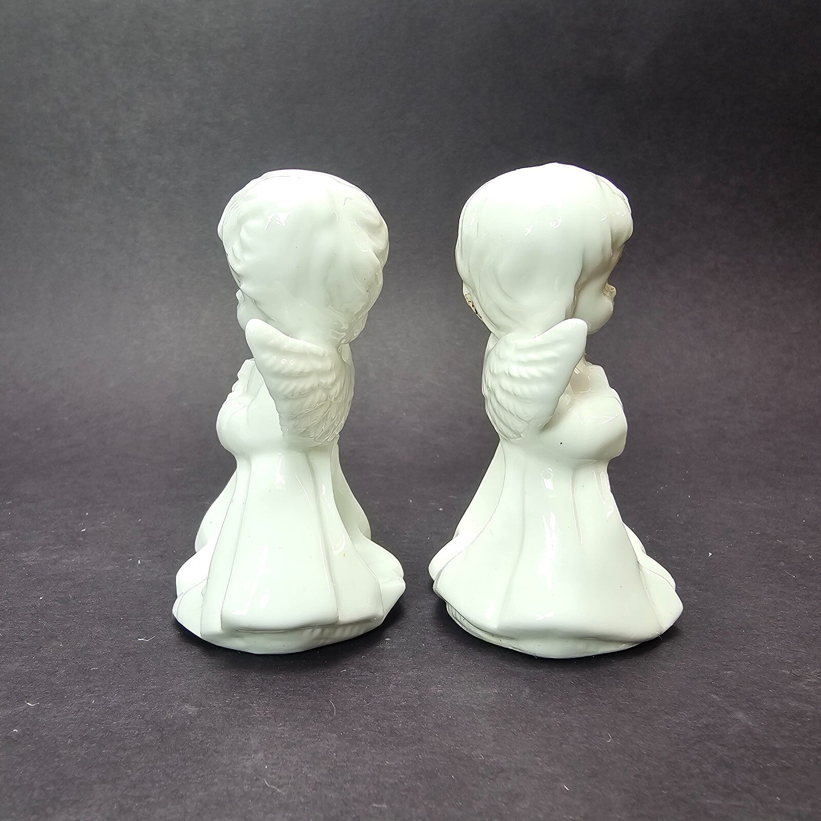 Set of 2 Ceramic Angel Napkin Holders Vintage 3.25" H