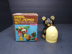 Vintage JC Penny Bear & Beehive Salt & Pepper Shaker Set