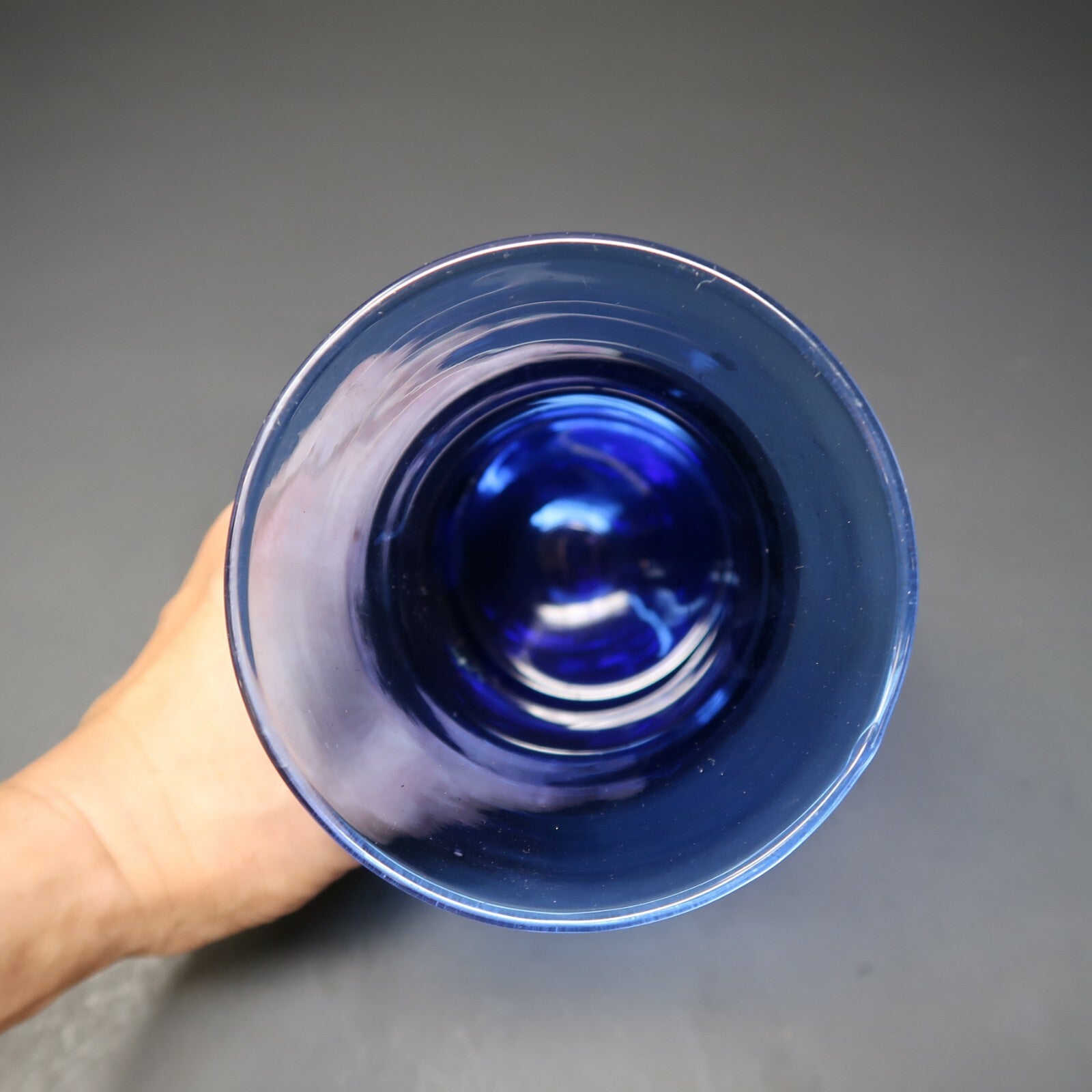 Blue Glass Vase Made In Mexico H 7.5"