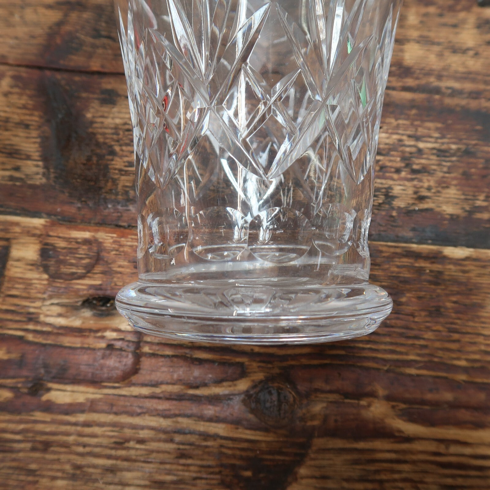 Hand Cut Crystal Glass Vase 6.5" x 6.5" x H 8.25"