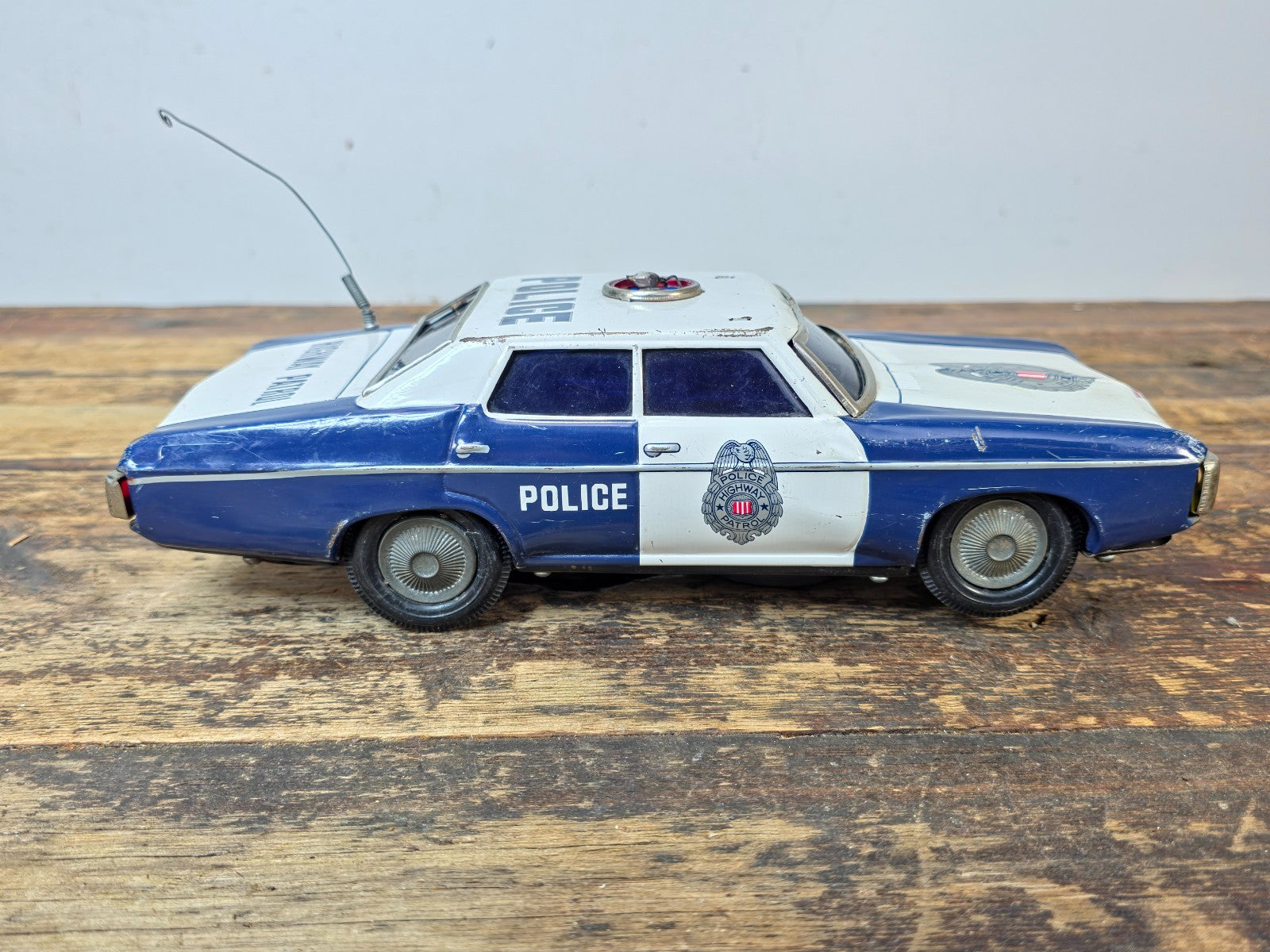 Vintage Tin Police Car Highway Patrol — Made in Japan, 1960s, Parts Only