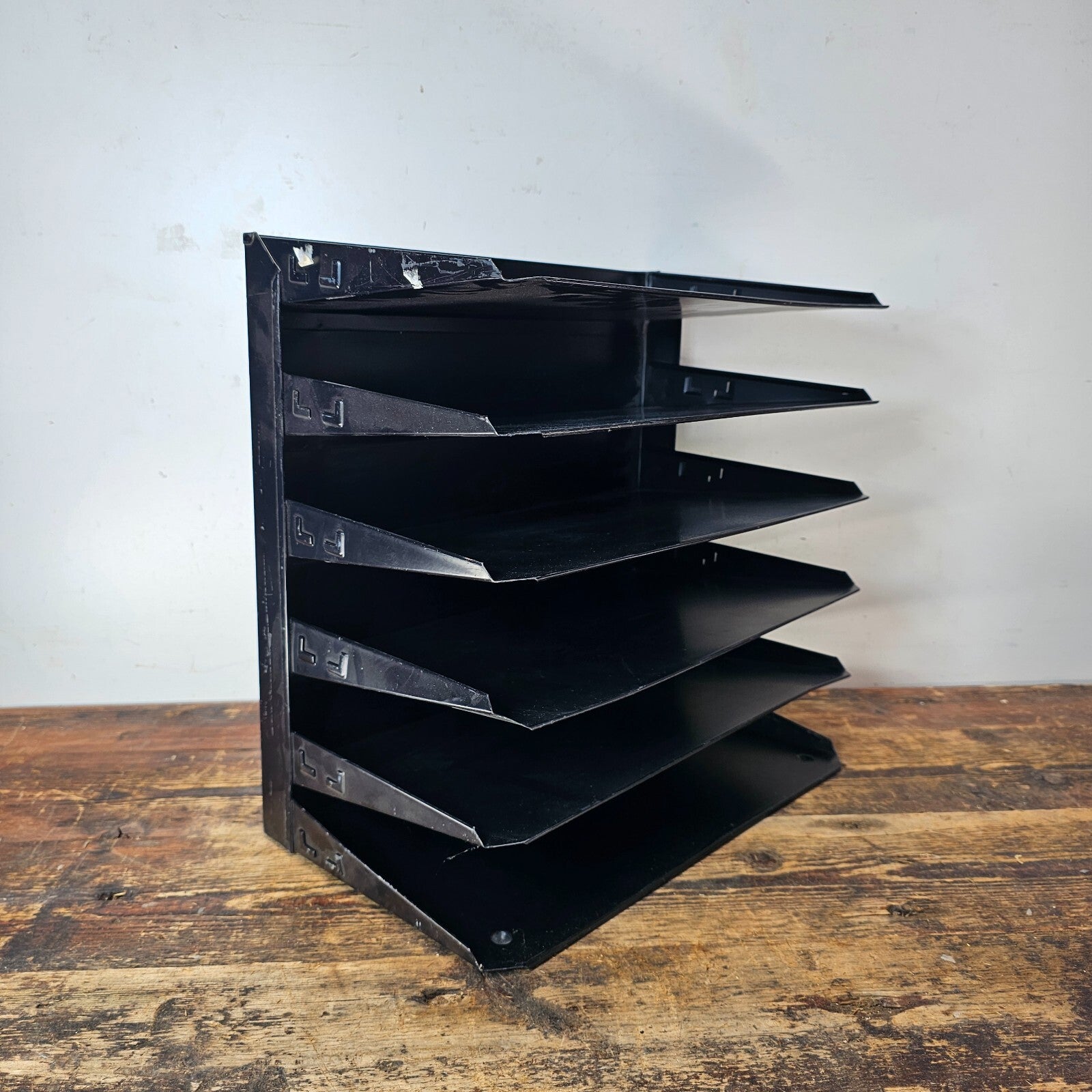 Vintage Steelmaster Lit-Ning 6-Tier Wall-Mounted / Desktop Steel File Organizer