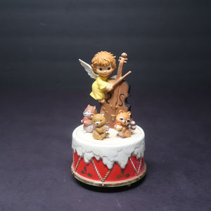 Christmas Angel Music Box with Bear Squirrel & Racoon " A Christmas Festival "