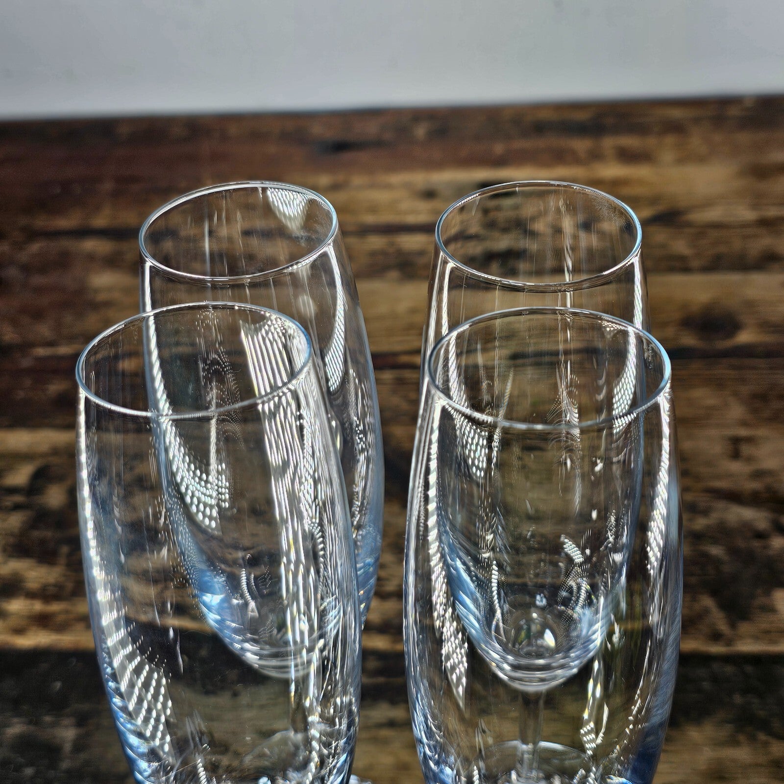 Beautiful Set of 4 MIKASA Crystal Champagne Flutes 9.5"H