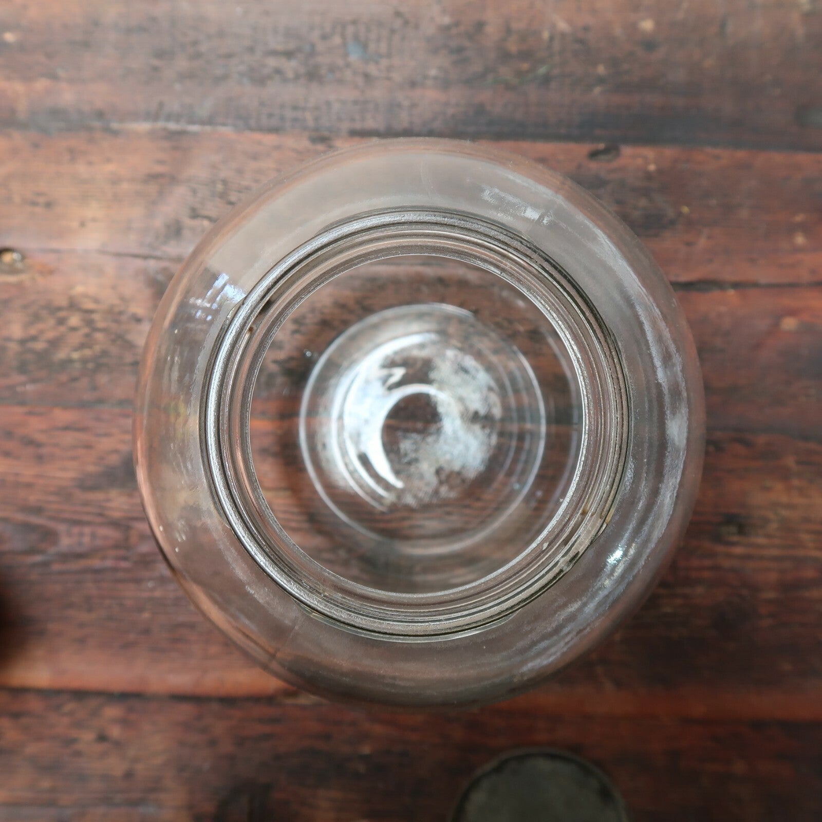 Vintage Jar With Rustic Lid H 10" x W 6"