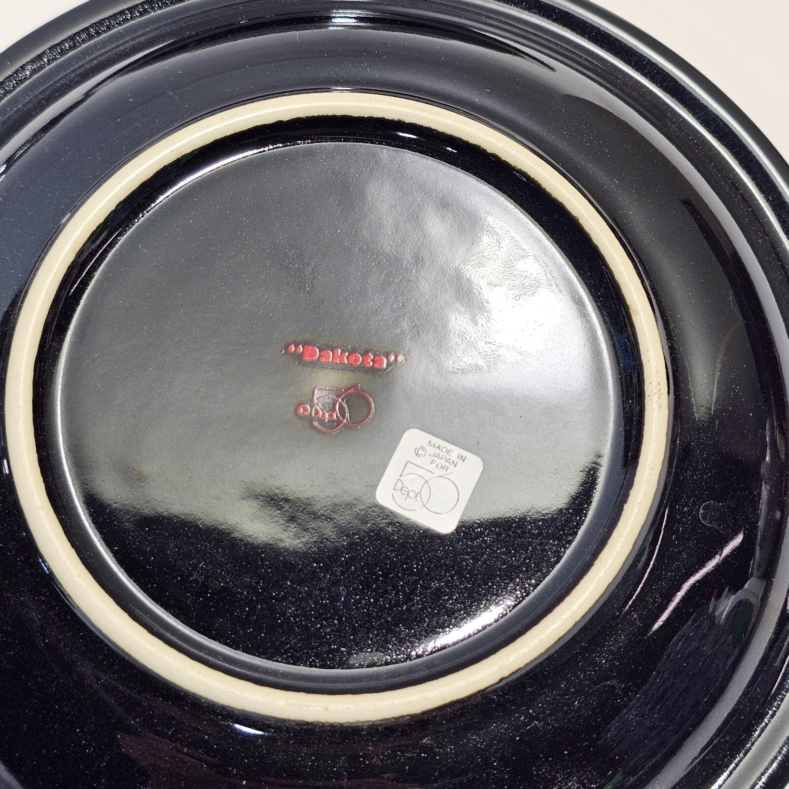 Set of 4 Department 56 Dakota Deer Reindeer Dessert Plates Black & Red 7.5"