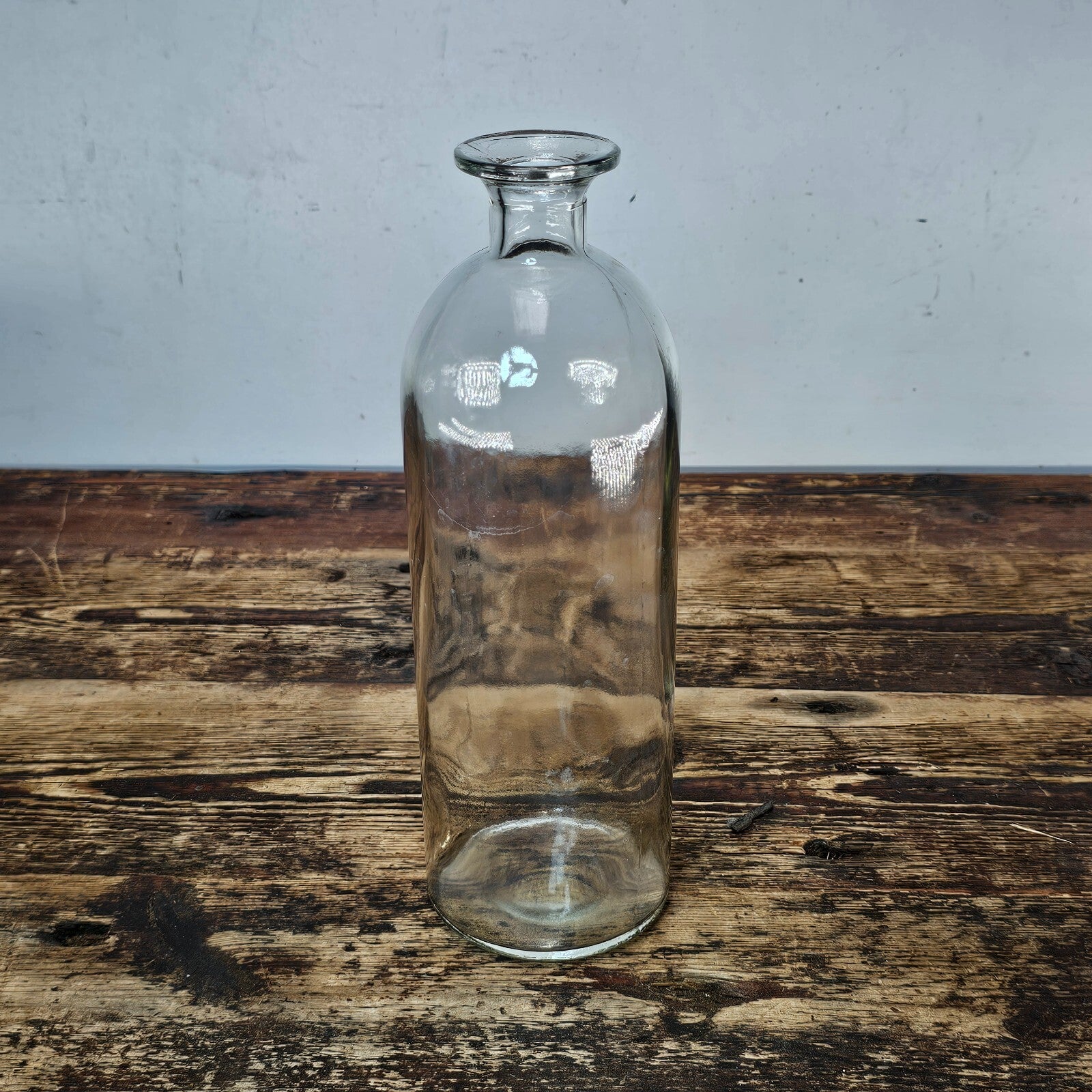 Apothecary Style Bottle Jar / Bud Vase 3.5"Diam x 10.5"H