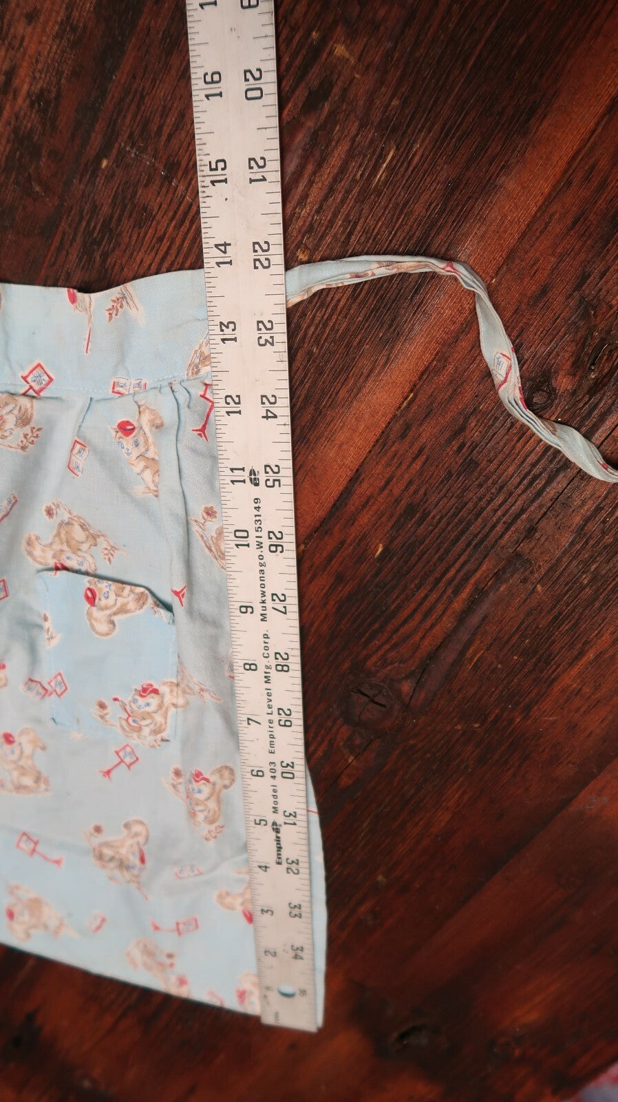Vintage Cotton Half Apron Squirrel Playing Instruments Child's or XS