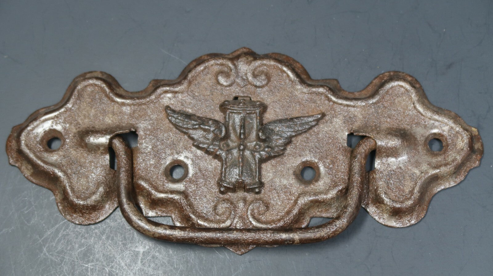 Rustic Iron Drawer Pull Cabinet Bail Pull 8" x 4"