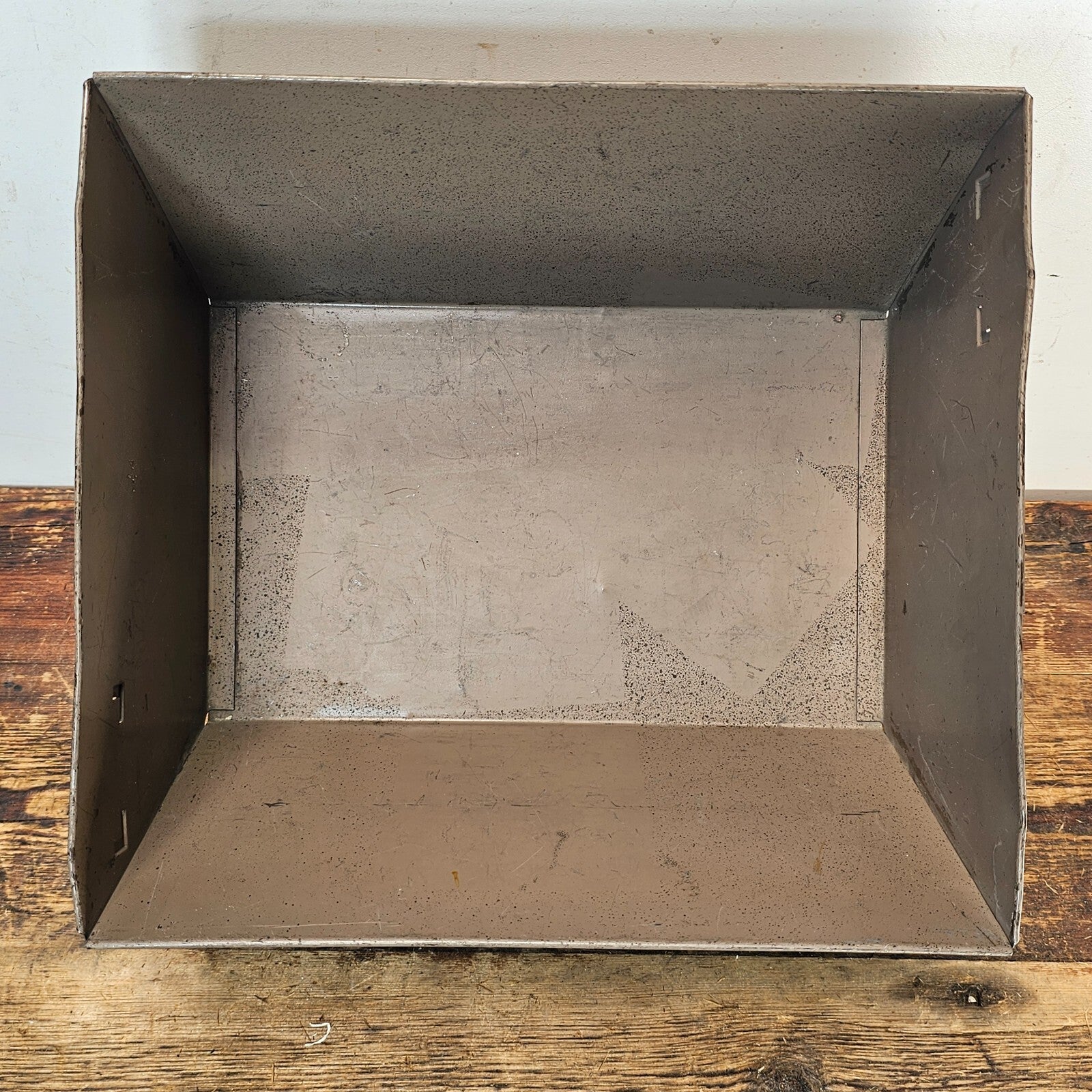 Vintage Industrial Metal Storage Bin by Hunt Manufacturing Co.