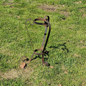 Rusty Scrolled Metal Plant Stand 23"H