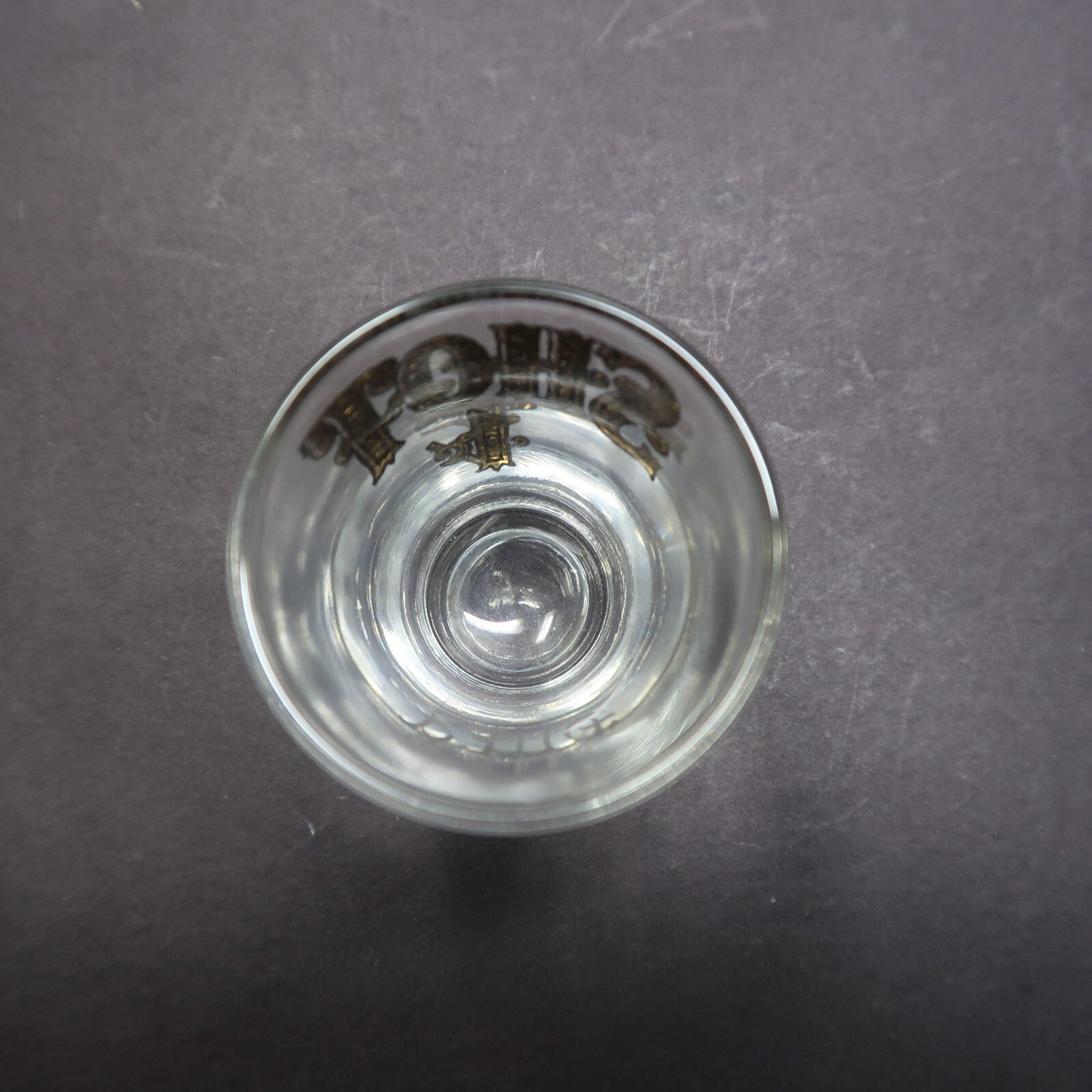 Culver 22 K Gold "Shot 1 Cent" Shot Glass H 2.3"
