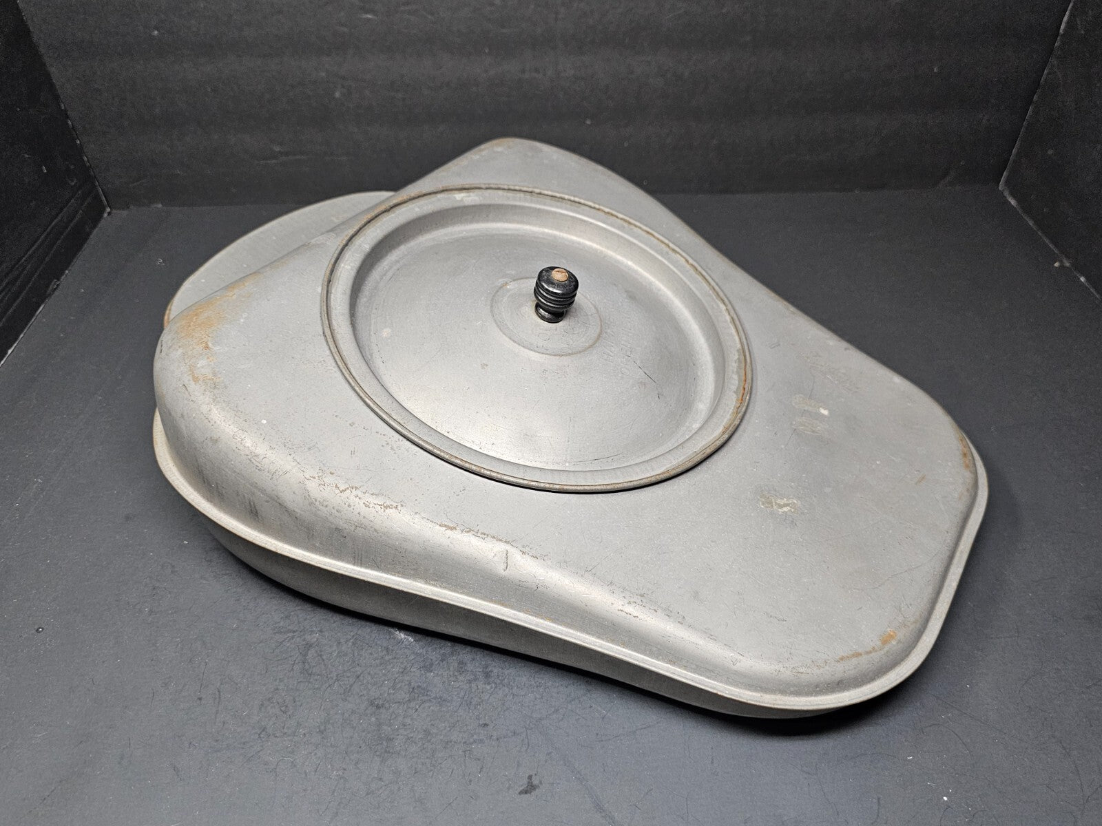 Antique Steel Bed Pan With Hinged Lid Made By Duquesne Works ?