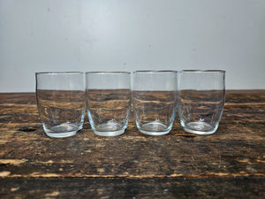 Set of 4 Barrel Shaped Small Glassware 2" x 3"