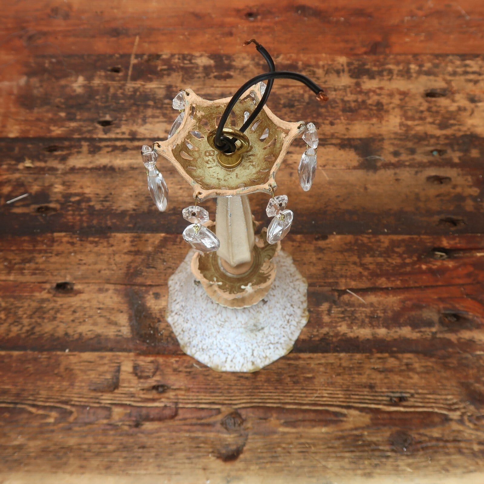 Vintage Pendant Light Fixture Shabby Chic White